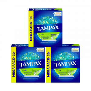 3X Tampax Mega Pack Super 30 pk - 90 in total