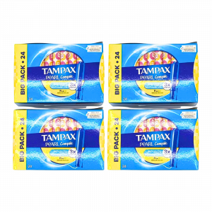 4X Tampax Pearl Compak Regular Comfort Pads 24 pk - 96 in total