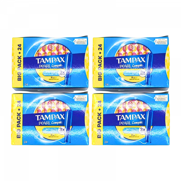 4X Tampax Pearl Compak Regular Comfort Pads 24 pk - 96 in total