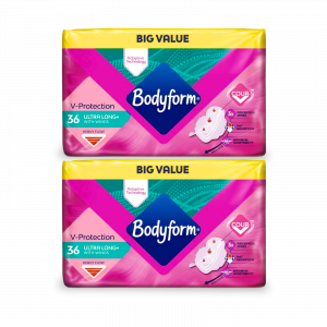 2X Bodyform V-protection Ultra Long with Wings Sanitary Pads