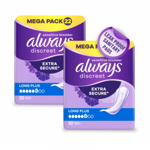 2X Always Discreet Long Plus Pants for Sensitive Bladder Extra Secure 22 Pack - 44 Total