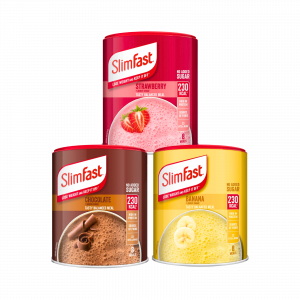 3X Slimfast Meal Replacement Strawberry, Banana And Chocolate 8 Servings