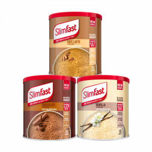 3X Slimfast Meal Replacement Chocolate, Vanilla And Cafe Latte