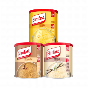 3X Slimfast Meal Replacement Banana, Vanilla And Cafe Latte