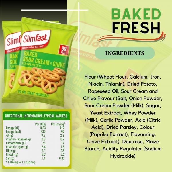 3X Slimfast Baked Cheddar Bites & Baked Sour Cream Pretzels Snacks - Image 2