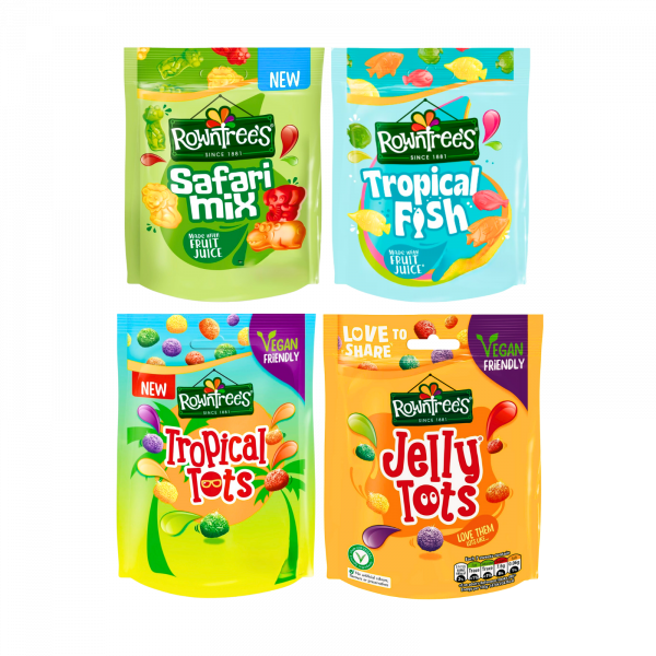 4X Rowntrees Safari Mix, Tropical Fish, Jelly Tots & Tropical Tots