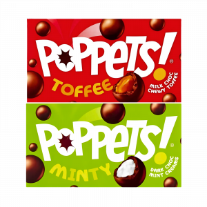 2X Poppets Toffee And Minty Chocolate Balls