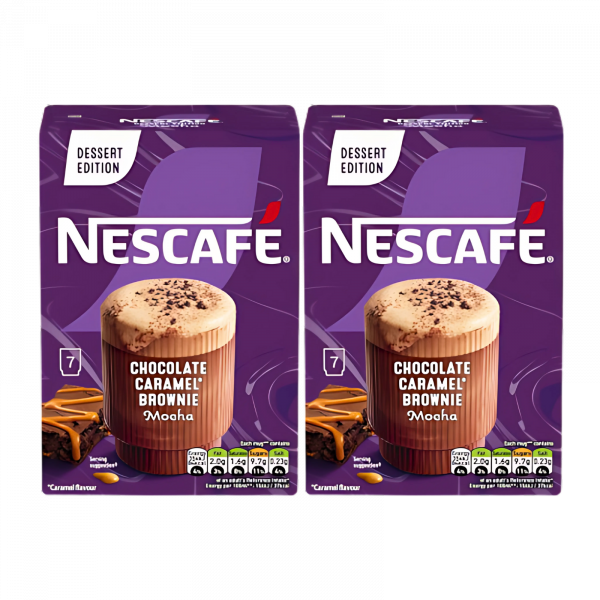 2X Nescafe Chocolate Caramel Brownie Falvoured Coffee