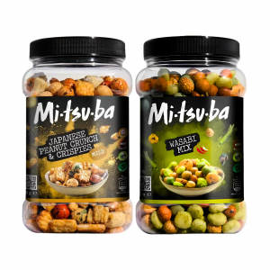 2X Mitsuba Japanese Peanut Crunch & Crispies & Wasabi Mix Crackers