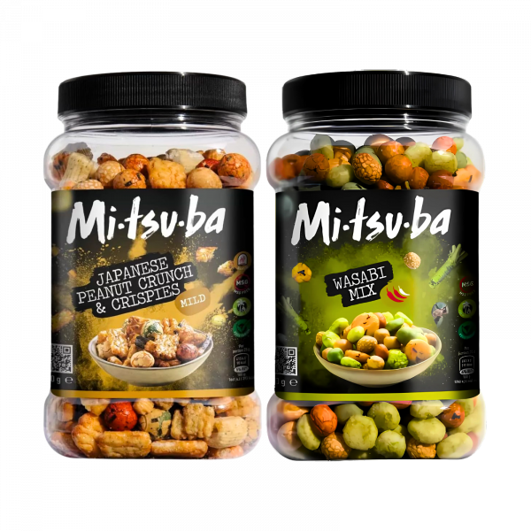 2X Mitsuba Japanese Peanut Crunch & Crispies & Wasabi Mix Crackers