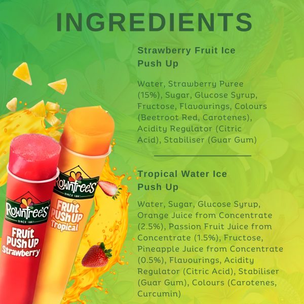 Rowntrees Fruit Push Ups Strawberry & Tropical 4 pk - 8 pk in total - Image 2
