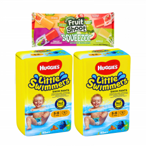 3X Bundle Huggies Little Swimmers Swim Pants 5-6 And Fruit Shoot Squeeze pops