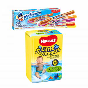 2X Huggies Little Swimmers 3-4 And Mr. Freeze Assorted Freeze Pops