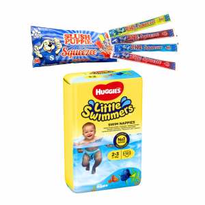 2X Bundle Huggies Little Swimmers Swim Nappies 2-3 And Slush Puppie Squeeze Pops