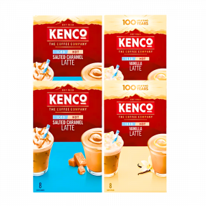 2X Kenco Salted caramel Latte 2X Vanilla Latte 4Pk