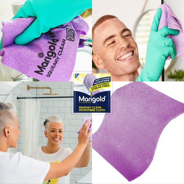 2X Marigold Squeaky clean microfibre cloth And 4X Crevice Grout Cleaning Brush Bundle - Image 5