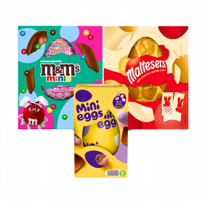 3X Bundle M&M's Minis, Maltesers White Bunny And Cadbury Mini Eggs Chocolate Eggs