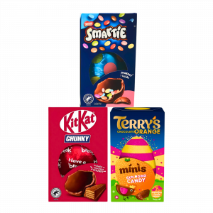 3X Smarties, KitKat Chunky And Terry's Chocolate Orange Mini Exploding Candy Easter Chocolate Eggs