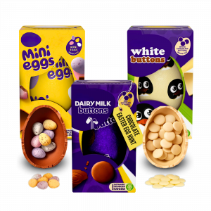 3X Cadbury white buttons, Dairy milk Buttons And Cadbury Mini Eggs Easter Eggs Small