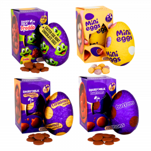 4X Cadbury Dairy Milk Freddo, Dairy Milk Caramel Nibbles, Mini Eggs And Dairy Milk Buttons Easter Eggs