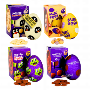 4X Cadbury White Buttons, Mini Eggs, Dairy Milk Freddo And Dairy Milk Buttons Easter Eggs