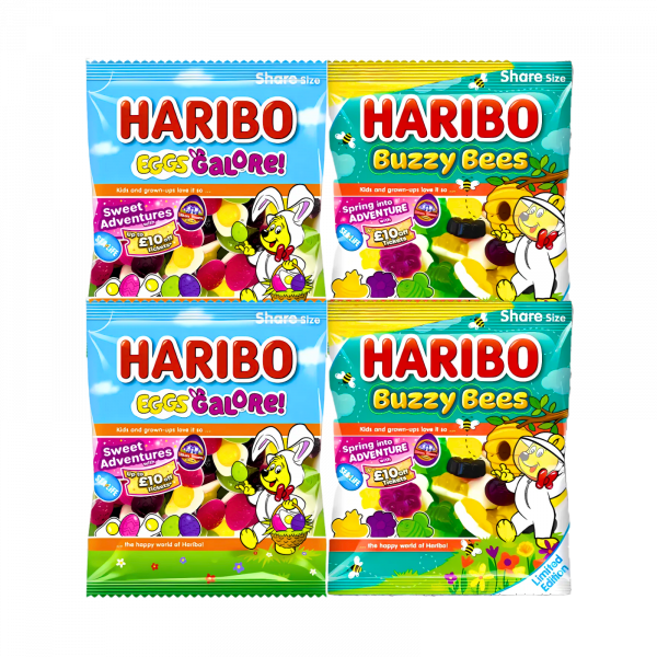 4X Haribo Eggs Galore And Haribo Buzzy Bees Easter Gummy Treats