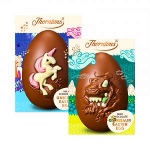 2X Thornton's Unicorn And Dinosaur Easter Chocolate Egg