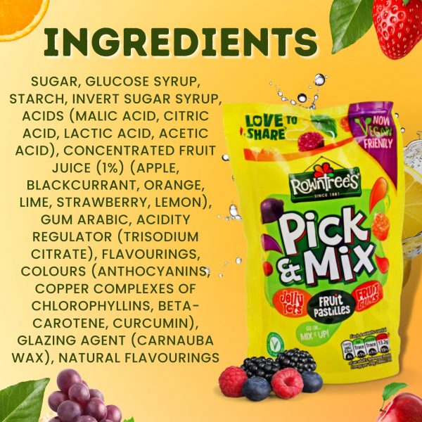 4X Rowntrees Fruit Gums, Jelly tots, Pick & Mix, And Fruit Pastilles Vegan friendly Gummy Snacks - Image 3