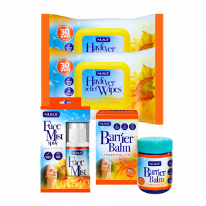 4X Nuage Bundle Hayfever relief Wipes, Face Mist Spray And Barrier Balm Traps Pollen