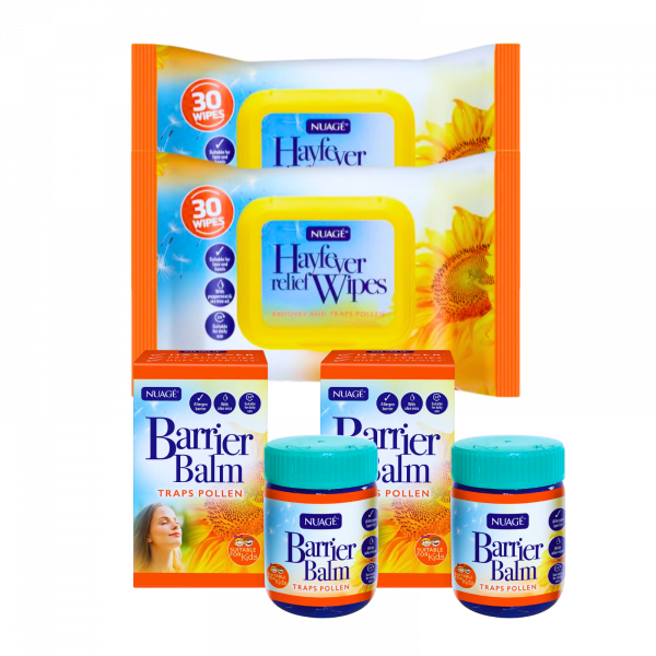 4X Nuage Bundle Hayfever relief Wipes And Barrier Balm Traps Pollen