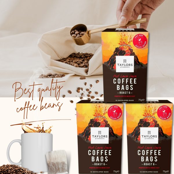 3X Taylors Hot Lava Java Coffee Bags Roast 6 - Image 4