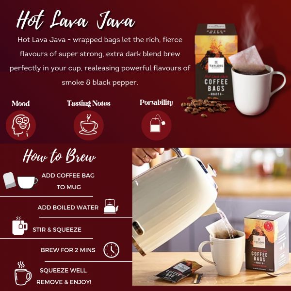 2X Taylors Hot Lava Java Coffee Bags Roast 6 - Image 2